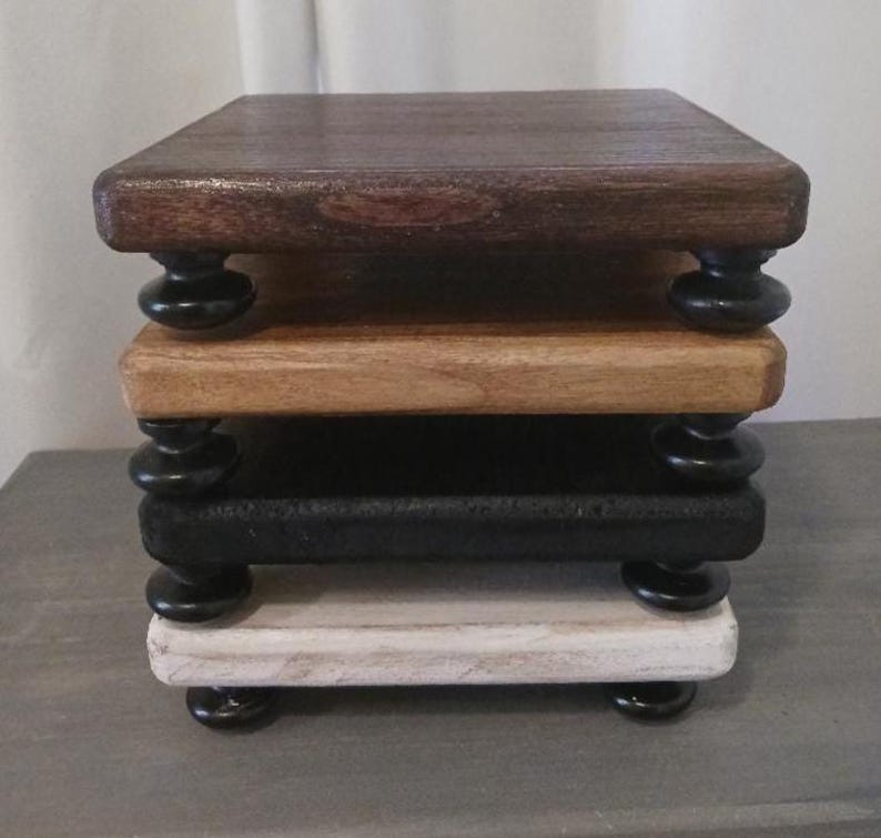 Rustic Farmhouse Wood Riser: Square Plant or Candle Display - Etsy