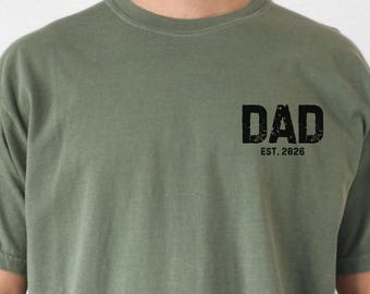 Dad est. 2026 Comfort Colors, New Dad Gift, New Dad Hospital Shirt, Dad Pregnancy Shirt, Trendy Mens T-shirt, First Fathers Day Gift