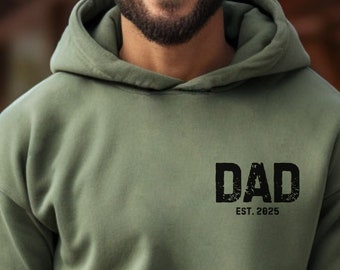 Dad est. 2025 hoodie, New Dad Gift, New Dad Hospital Sweatshirt, Dad Pregnancy Hoodie, Trendy Mens Hoodie, First Fathers Day Gift, 2025 Dad