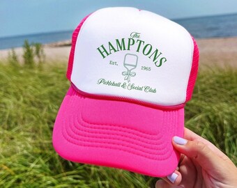 Pink Hamptons Tennis Club Cap Hamptons Tennis Club Pink and White Mesh Back Adjustable Hat  main image 4