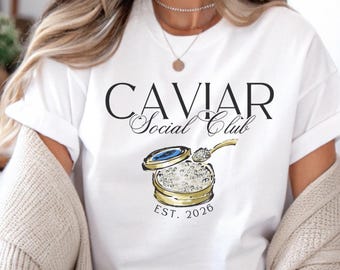 Caviar Social Club Shirt, Caviar Shirt, Old Money Aesthetic, Seafood Shirt, Minimalist Summer T--shirt, Caviar Lover Shirt, Vintage Nautical