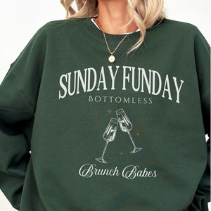 Sunday Funday brunch babes sweatshirt, Girls who brunch, mimosas sweatshirt, trendy sweatshirt for women, Brunch gang sweatshirts, Preppy