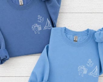 Coastal Summer Sweatshirt, Beach Dog Crewneck, Cape Cod Sweatshirt, Nautical Gift, Preppy Coastal Sweater, East Coast Summer Sweatshirt