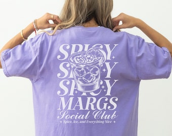 Spicy margarita shirt, margs and matrimony bachelorette shirt, retro summer cocktail shirt, social club shirt, margs shirt, jalapeño margs