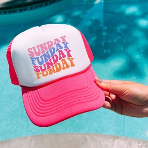 Sunday funday hat-Brunch trucker hat-summer trucker hat trendy-Weekend baseball hat- Adjustable hat for women-day drinking hat,cute pool hat