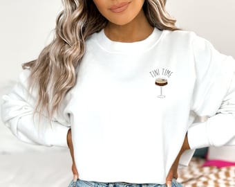 espresso martini sweatshirt, tini time shirt, martinis and bikinis bachelorette, minimalist sweatshirt, martini lover gift,gift for friend