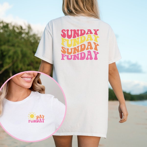 Sunday Funday Shirt, Retro Sunday Shirt, Summer sun, beach days shirt, summer vacation shirt, Weekend shirt, Sunday Brunch shirt, Teen Gift