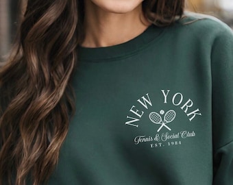 New York tennis club sweatshirt, Tennis Sweatshirt, country club sweatshirt, social club, preppy summer sweatshirt, wellness club sweatshirt
