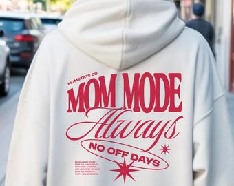 mom mode hoodie, trendy hoodie for new moms, powered by ice coffee, send coffee hoodie, motherhood sweatshirt, tired mom gift, new mama