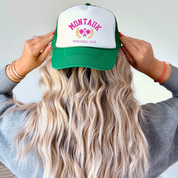 Montauk Pickleball club Trucker Hat, Pickleball Hat, Green Pickleball Club Hat, Pickleball bachelorette hat, Pickleball accessories, Preppy
