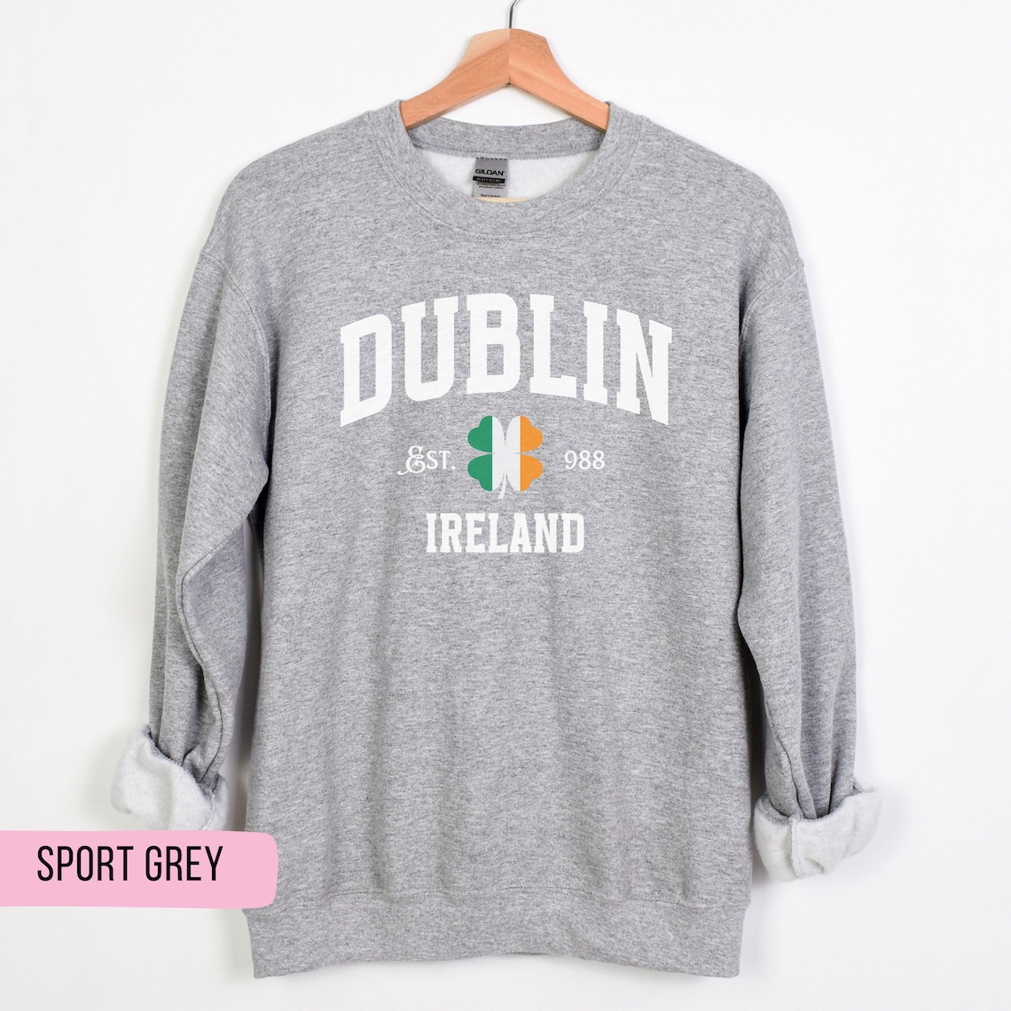 Dublin Ireland Sweatshirt, Irish Flag Clover Shirt, Matching Ireland Sweatshirts, Unisex St