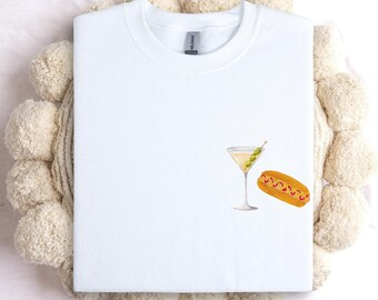 Weenies and martinis sweatshirt, hotdog sweatshirt, summer party crewneck, minimalist summer, bad day to be a hot dog sweatshirt, hot dog