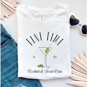 Tini Time, martini gift, trendy cocktail shirt, martinis and bikinis bachelorette, Cocktail and social club shirt, dirty martini love shirt