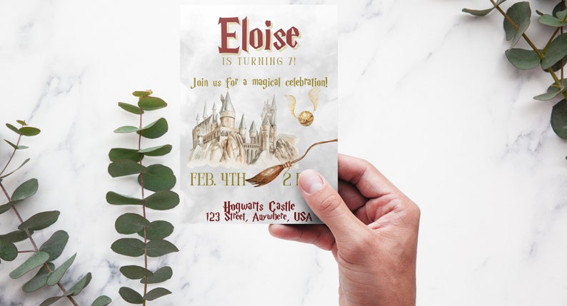 Harry Potter Magical Birthday Party Invitation EDITABLE TEMPLATE Kids Birthday Digital Download Canva Template Wizard