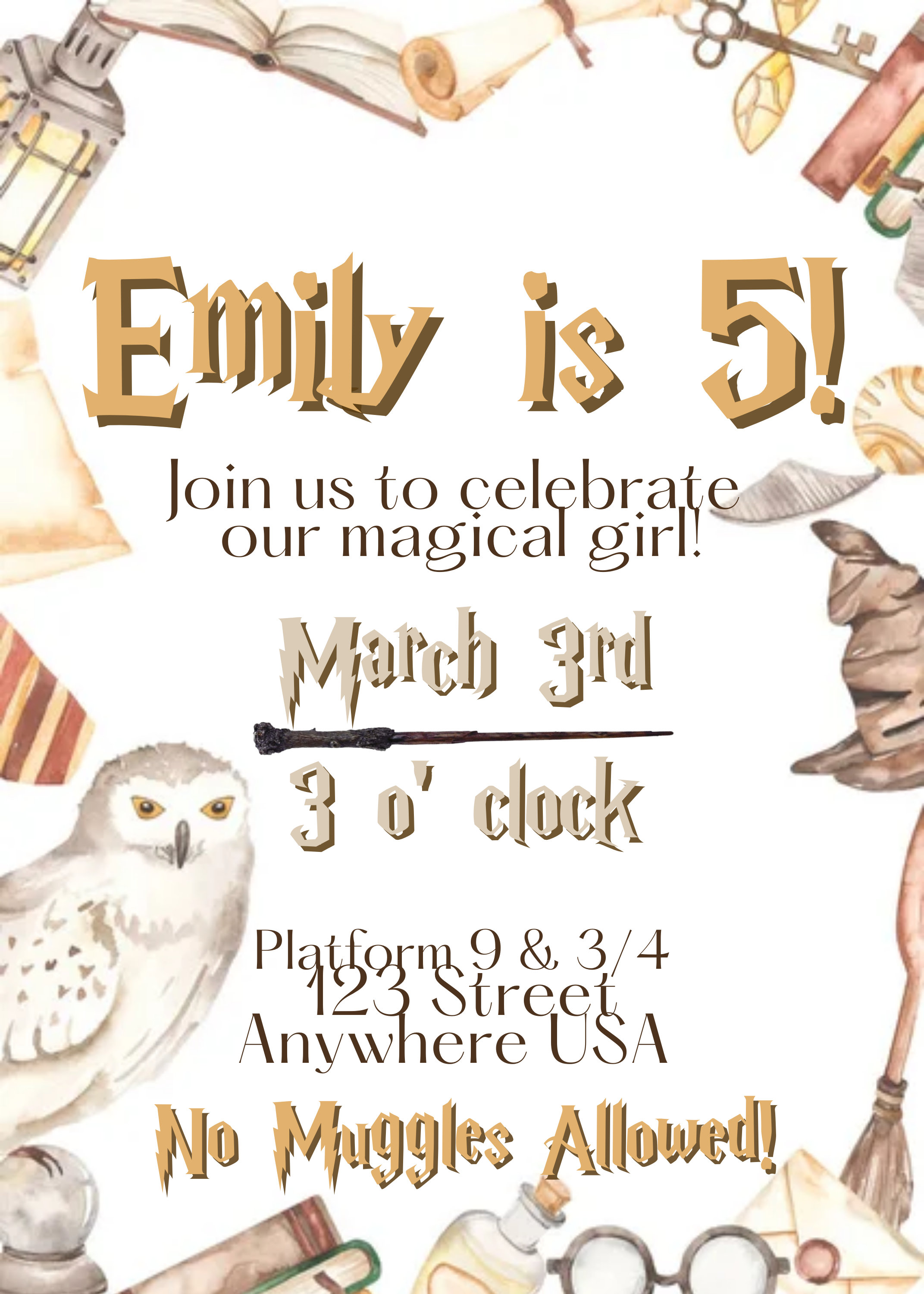 Harry Potter Magical Birthday Party Invitation EDITABLE TEMPLATE Kids Harry Potter Magical Birthday Party Invitation EDITABLE TEMPLATE Kids
