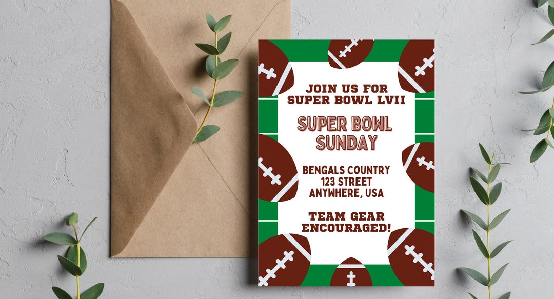 Football Super Bowl Party Invitation EDITABLE TEMPLATE, Super Bowl Football Super Bowl Party Invitation EDITABLE TEMPLATE, Super Bowl