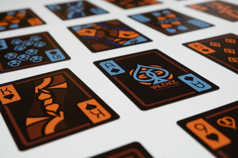 Valence Playing Card Deck Art Deco Inspired Card Design With a