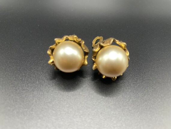Vintage Yves Saint Laurent Faux Pearl Earrings - image 4