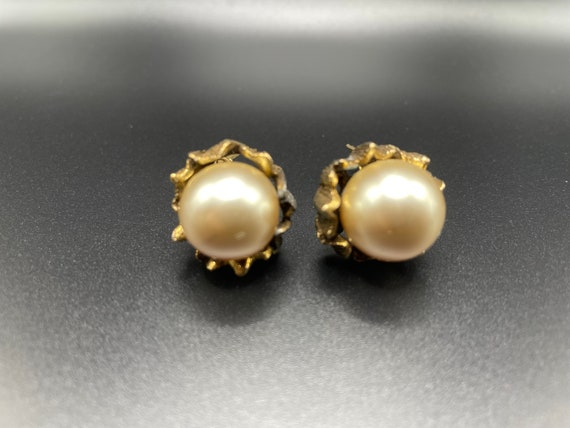 Vintage Yves Saint Laurent Faux Pearl Earrings - image 1