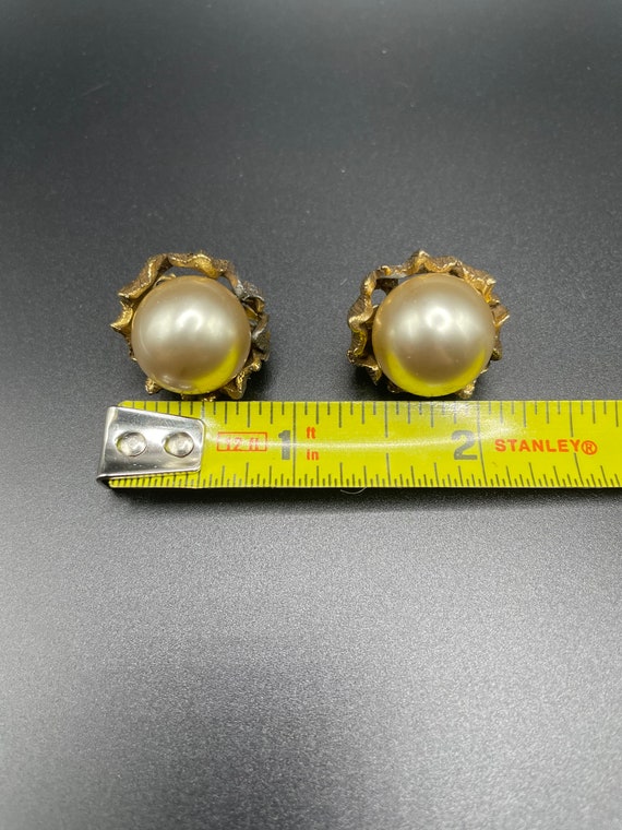 Vintage Yves Saint Laurent Faux Pearl Earrings - image 5