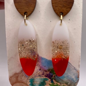 Handmade Resin Dangle Glitter Earrings