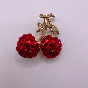Vintage Suzanne Bjontegard Cherry Brooch