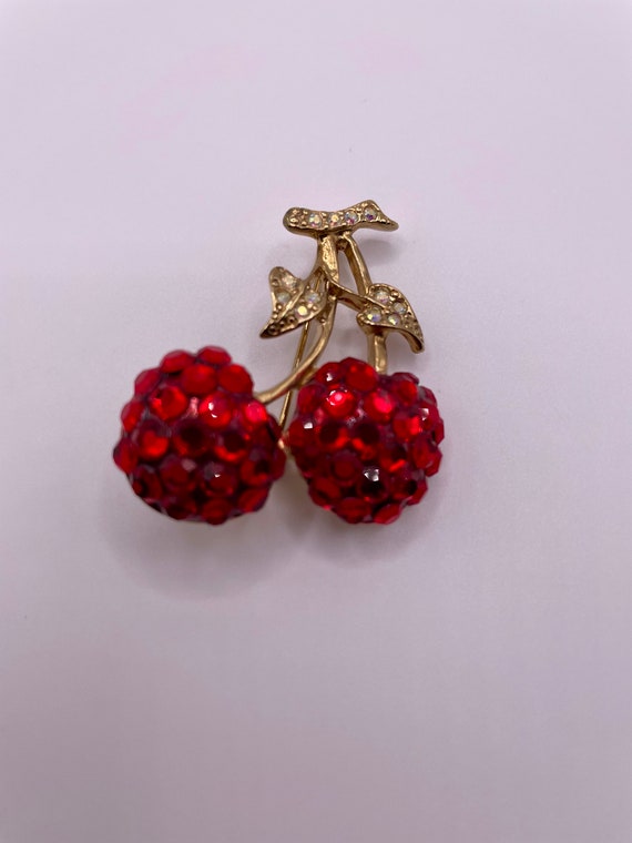 Vintage Suzanne Bjontegard Cherry Brooch