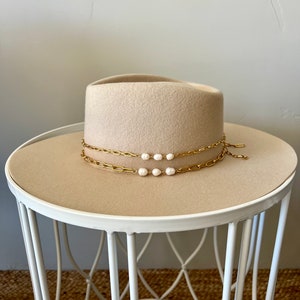 Pearl Paperclip Chain Hat Band