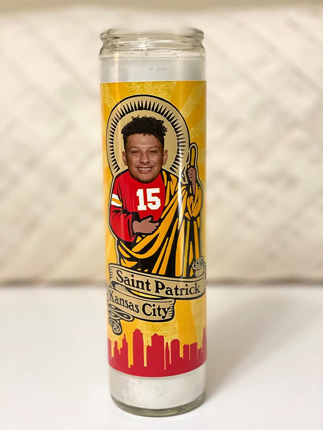 Football Prayer Candle Mahomes Kansas City Etsy