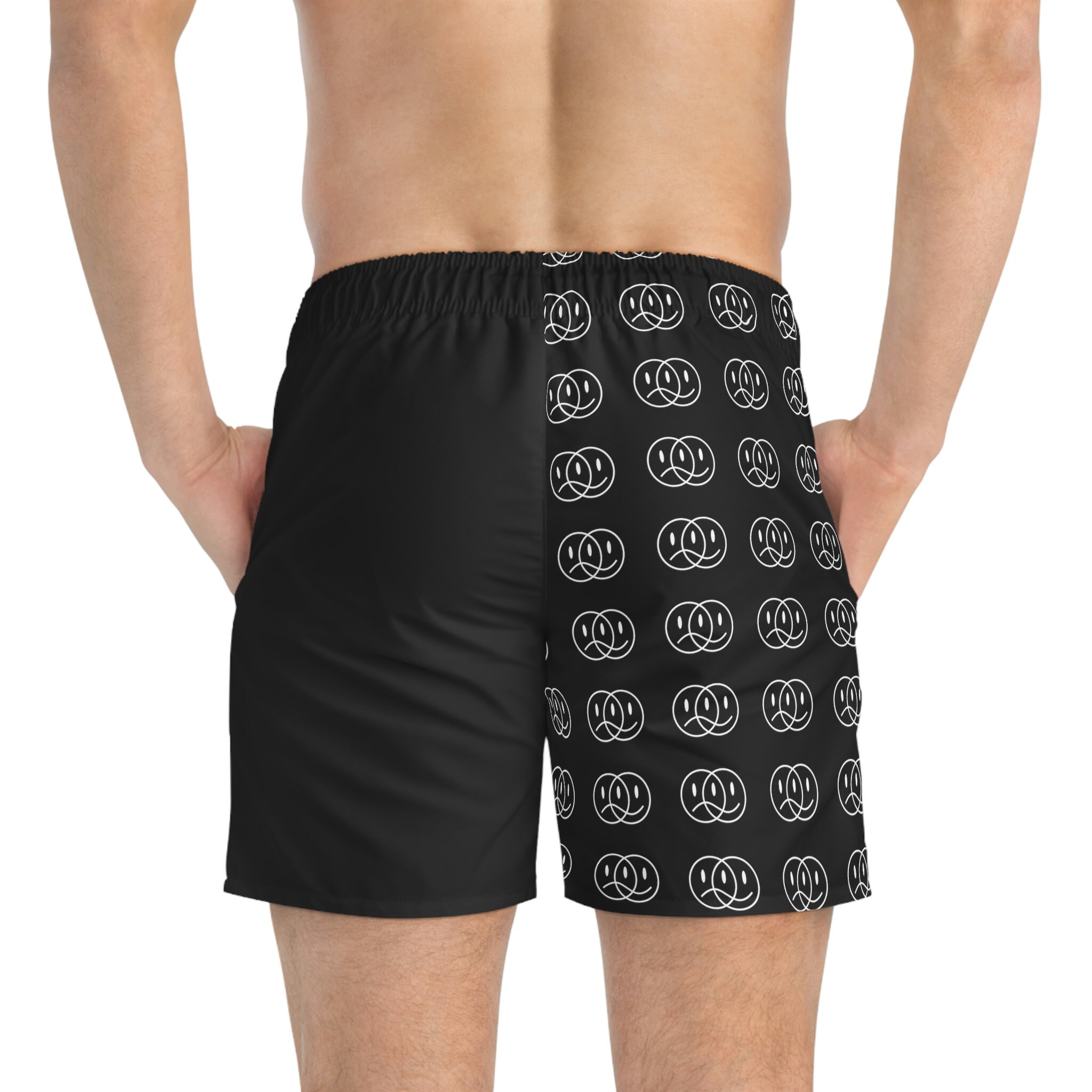 Mixed Emotions Sad Face Happy Face Smiley Swim Trunks Etsy