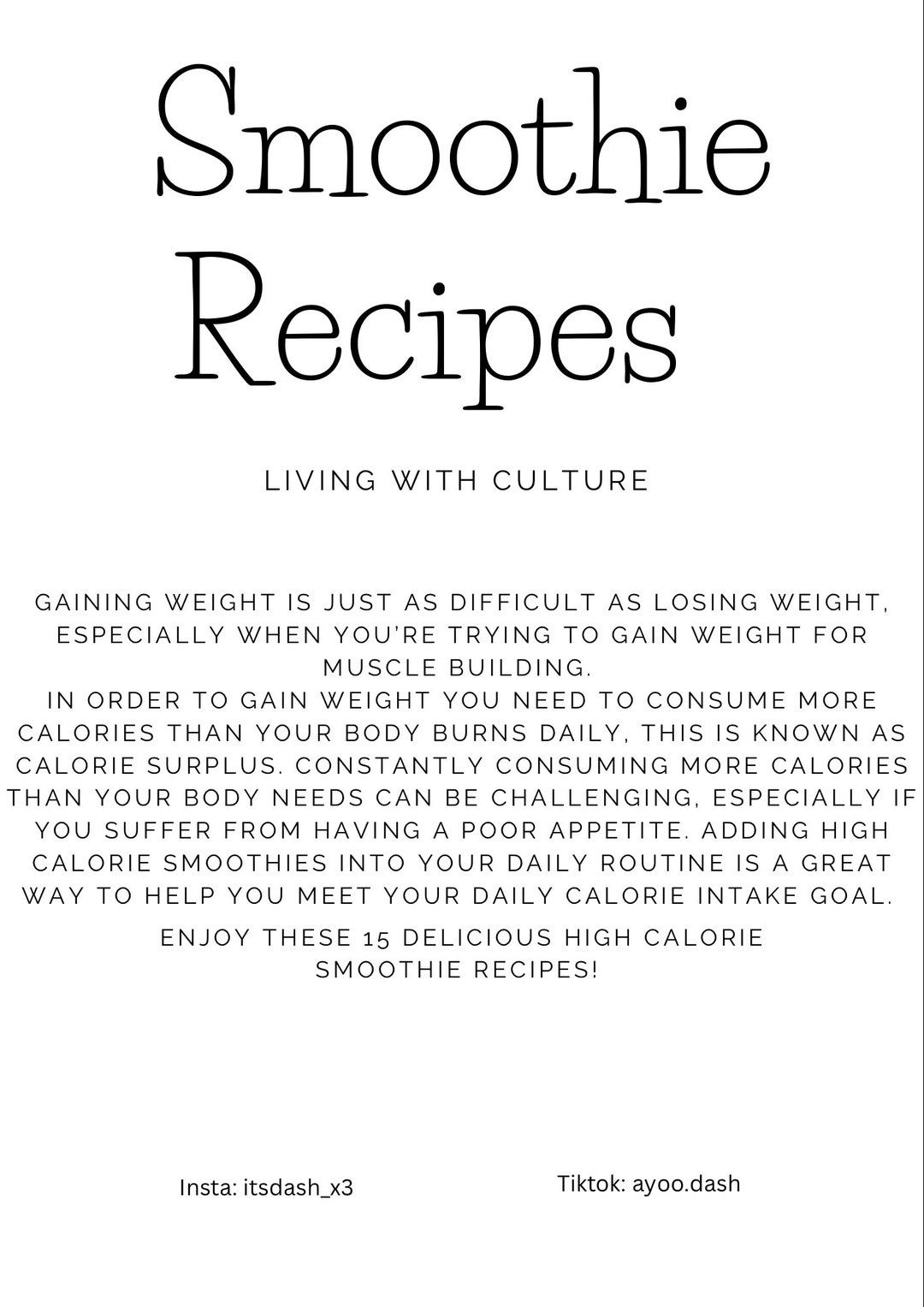 High Calorie Smoothie Recipes Etsy high-calorie-smoothie-recipes-etsy