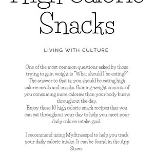 High Calorie Weight Gain Snack Recipe’s