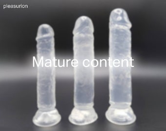 Small cheap transparent dildo without balls