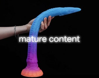 Ultimate Pleasure: Extra-Long Anal Delight for Intimate Bliss - Luminescent anal explorer long dildo with strong suction cup