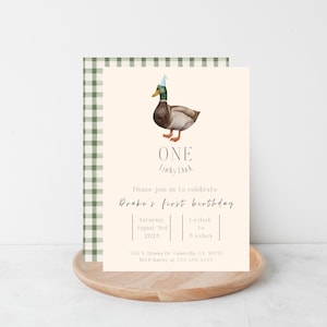 UN canard porte-bonheur | Modèle d'invitation pour premier anniversaire