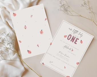 Little Lady First Birthday | First Birthday Invite Template