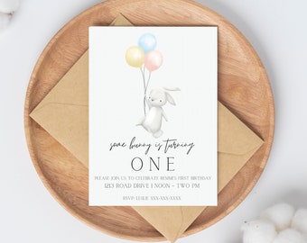 Some Bunny Is Turning One | Birthday Invite Template