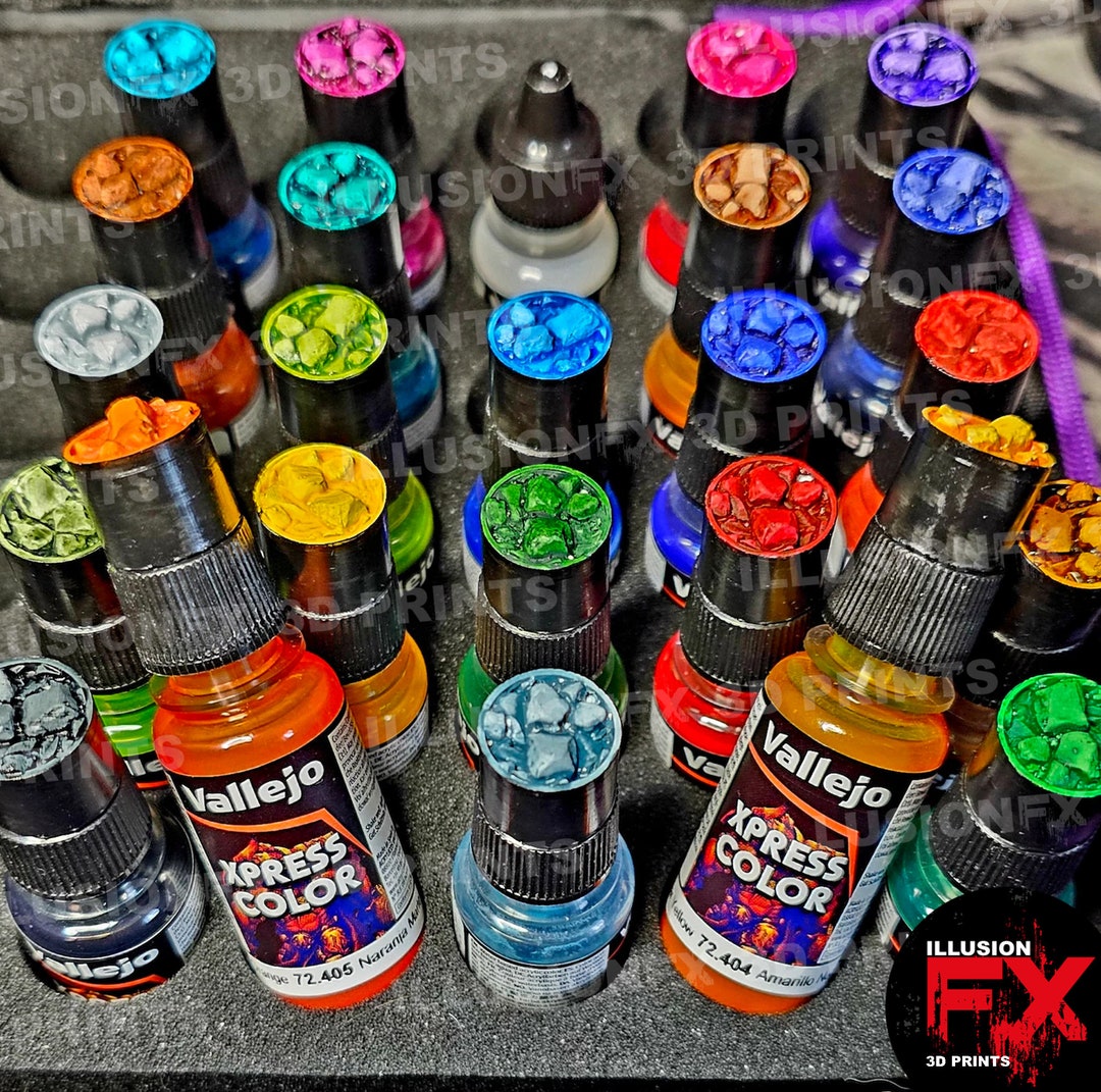 100x NEW Vallejo Paint Bottles XPRESS clear Bottles, With Security Ring