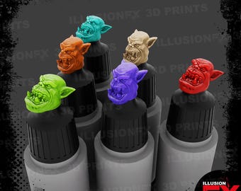 Testa di Orco - Tappo per bottiglia di vernice a pressione, campioni di colore, pittura rapida Army Painter, lavaggio, colore effetto 17ml 18ml