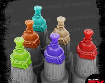 Potion Bottle - Press Fit Paint Bottle Cap Topper Swatch's, Army Painter Speedpaint, Wash, Effect Colour 17ml 18ml