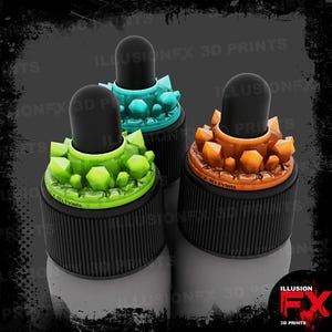 AK Interaktive Inks Soul of Color - Kristalle - 3D Gedruckte Flasche Swatch Cap Ring Toppers passen auf Pipetten Flaschen 30ml - Hellgrau