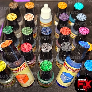 Rocks - 3D Printed Dropper Bottle Swatch Half Mini CAPS 17ml 18ml to fit Army Painter SpeedPaint 1.0 & 2.0 Warpaints Fanatic - Lt Grey