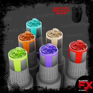 Ork Orkhuvud - 3D-utskriven droppflaska med färgprov, halva kapsyler - AK Quick Gen Interactive Color Punch-färgflaskor - ljusgrå