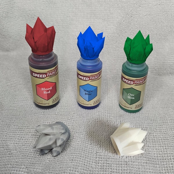 3D STL File - Army Painter 1.0 & 2.0 Speed Paint Speedpaint Colour Swatch Cap - 17ML and 18ML - Crystal Design