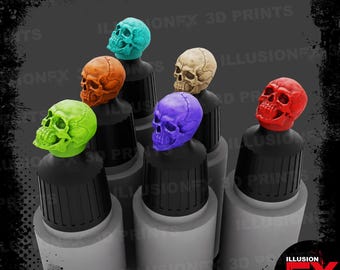 Skull Head - Tappo a pressione per flacone di vernice, campioni di colore, vernice rapida Army Painter, lavaggio, colore effetto 17ml 18ml