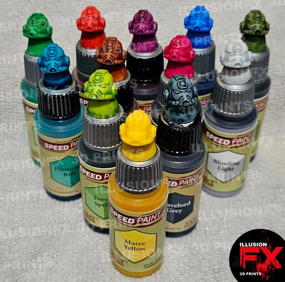 3D print CRYSTALS - ARMY PAINTER 1.0 & 2.0 SPEED PAINT SPEEDPAINT WARPAINTS  FANATIC COLOUR SWATCH CAP - 17ML & 18ML • made with Elegoo Mars 3・Cults