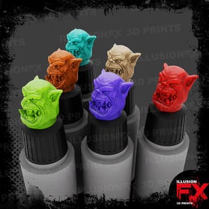 Testa di Orco - Tappo per bottiglia di vernice a pressione, campioni di colore, pittura rapida Army Painter, lavaggio, colore effetto 17ml 18ml