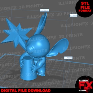 Puntale per albero di Natale Stitch Biting - Download file STL per stampa 3D, miniatura, gioco, cartone animato, stampabili, decorativo