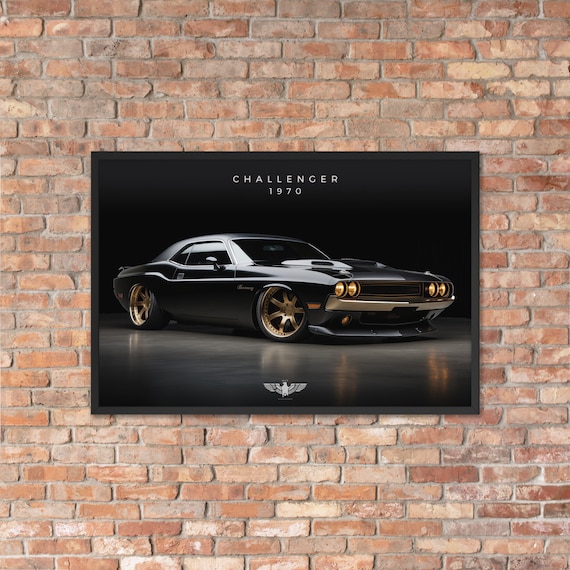 Vintage 1970 Custom Dodge Challenger Black Framed Print - Etsy