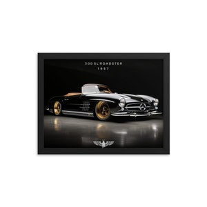 Vintage Elegance: Framed Print of 1957 Mercedes Benz 300 SL Roadster